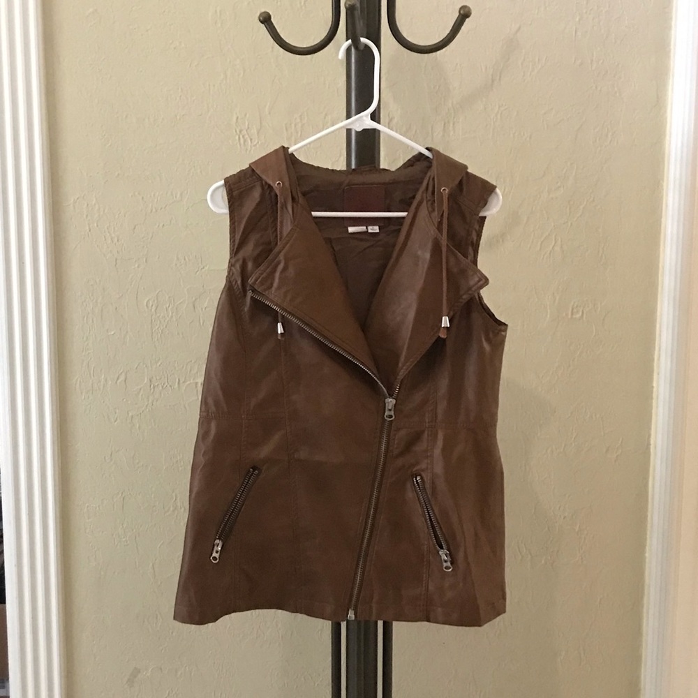 Beverly Hills Polo Club Faux Leather Hooded Vest